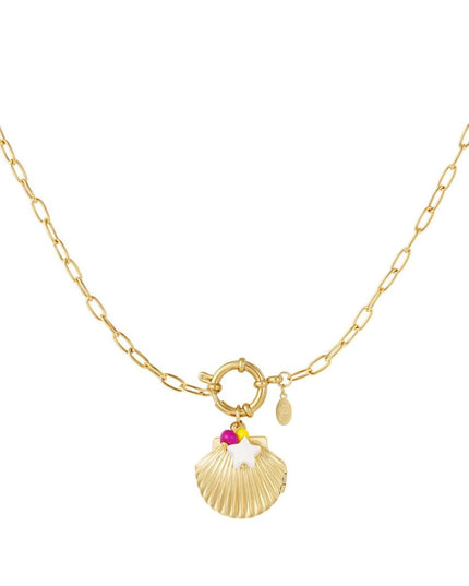 Ketting met schelpen medaillon