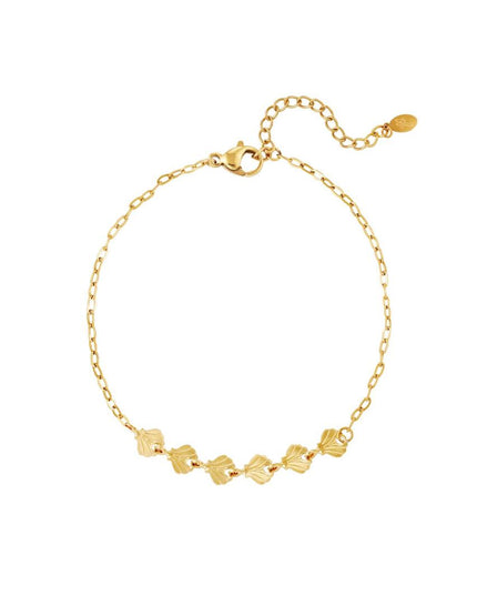 Zeeschelp enkelbandje goud