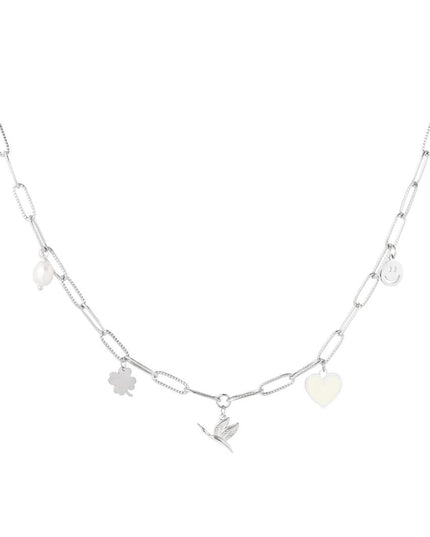 Schakelketting met bedels Zilver Stainless Steel