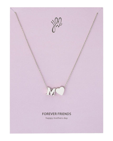 Ketting M - moederdag zilver