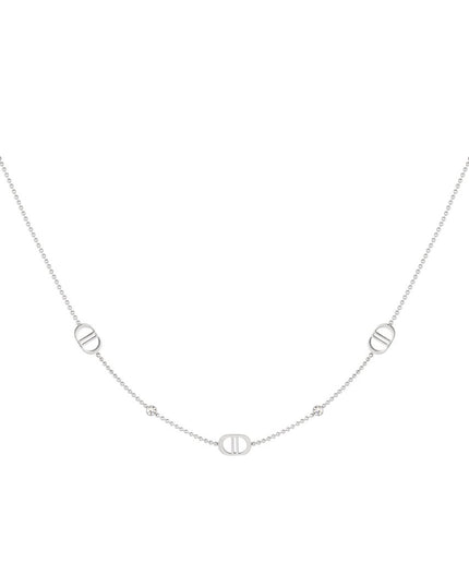 Ketting the good life met steentjes - zilver