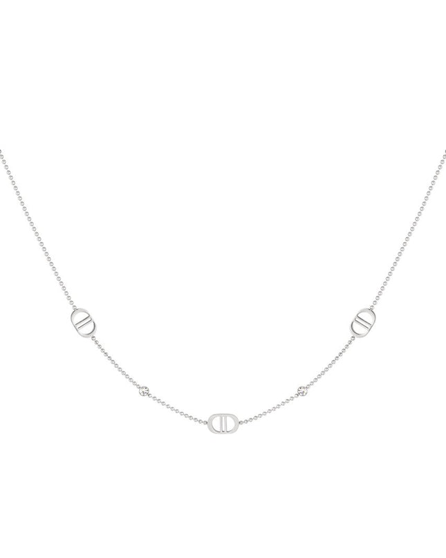 Ketting the good life met steentjes - zilver