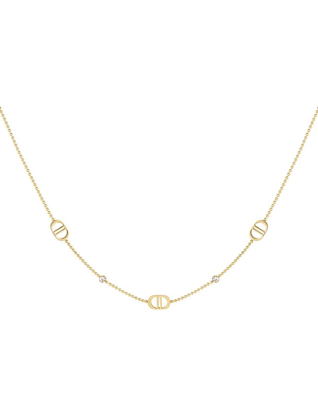 Ketting the good life met steentjes - goud