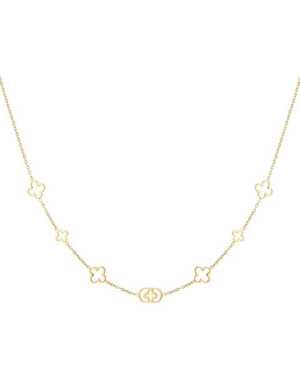 Klassieke ketting met klaver bedels - goud