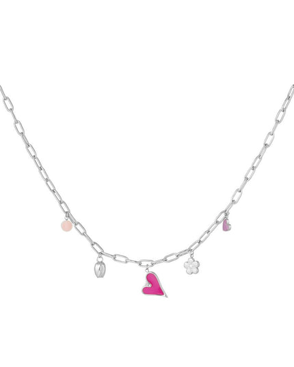 Bedelketting lente tinten - zilver