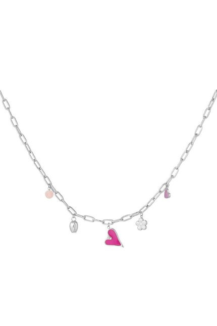 Bedelketting lente tinten - zilver