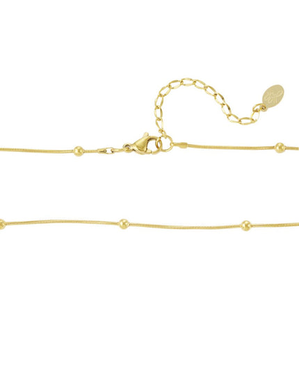 Bolletjes ketting met hartje klein - zilver