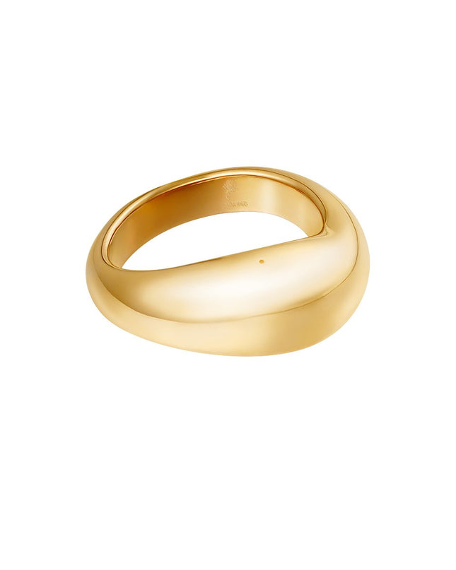 Ring smooth goud maat 18