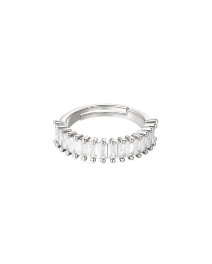 One size edelstenen ring - zilver