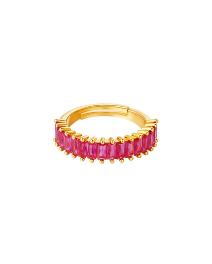 One size edelstenen ring - rood