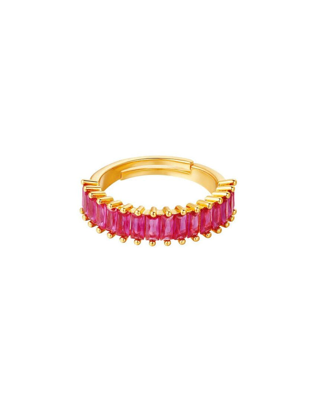 One size edelstenen ring - rood