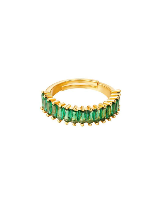 One size edelstenen ring - groen