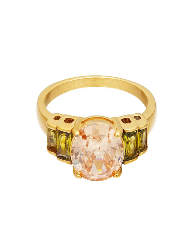 Statement ring met ronde zirkoonsteen maat 18