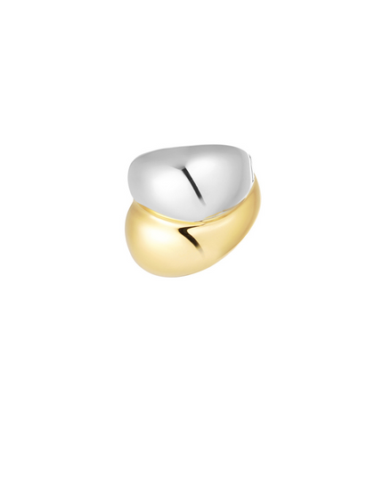 Ring bubbel - goud/zilver Maat 15