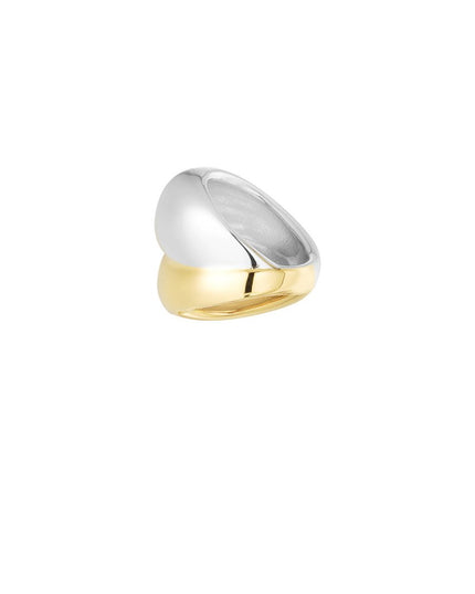 Ring bubbel - goud/zilver Maat 15