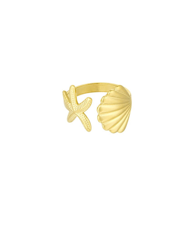 Ring sea shell vibes - goud