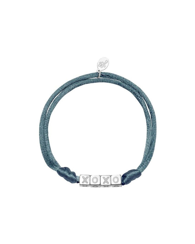 Armband Satin Kisses zilver & grijs