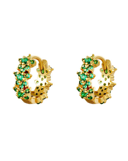 Oorbellen Monarch groen & goud