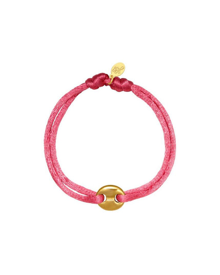 Armband Satin Disk rood
