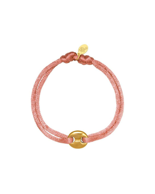 Armband Satin Disk roze