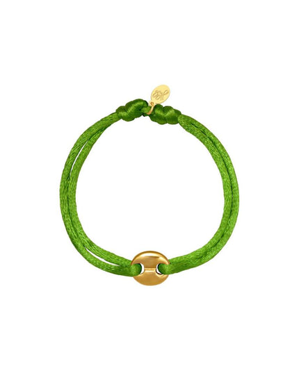 Armband Satin Disk olijf