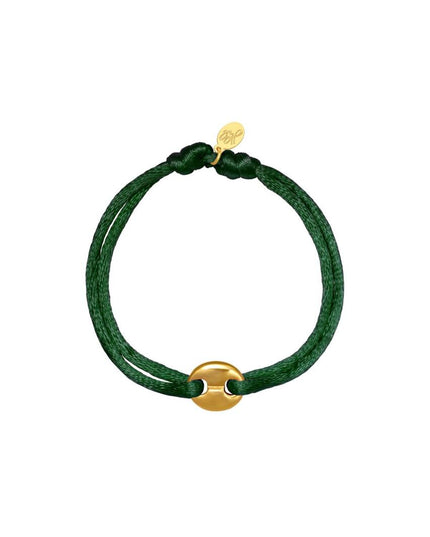 Armband Satin Disk groen