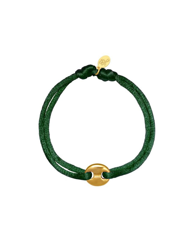 Armband Satin Disk groen