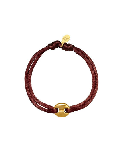 Armband Satin Disk bruin