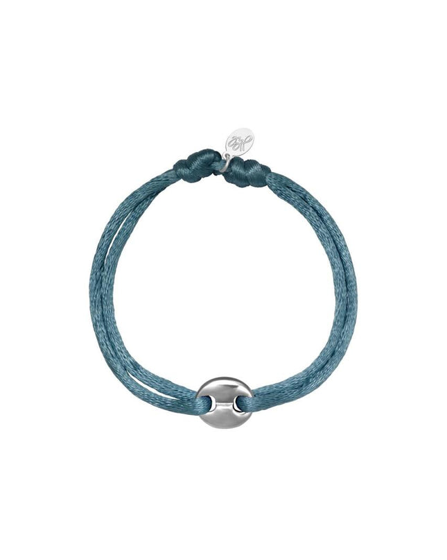 Armband Satin Disk grijs & zilver