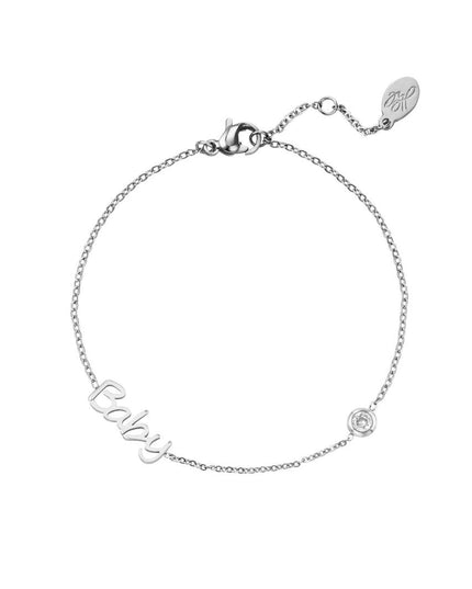Geboortesteen Armband Baby Zilver