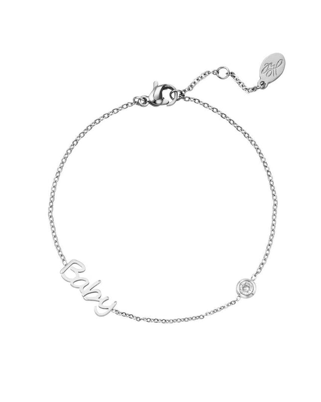 Geboortesteen Armband Baby Zilver