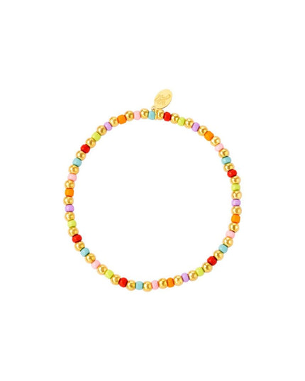Armband gekleurde en gouden kralen