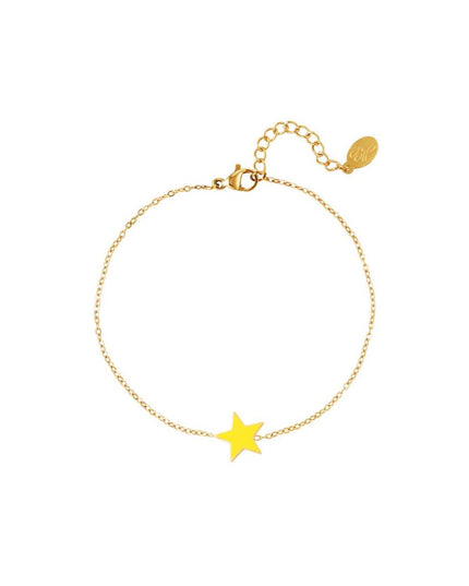 Roestvrij stalen armband ster geel