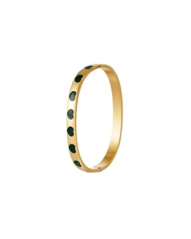 RVS armband met hartjes klein groen