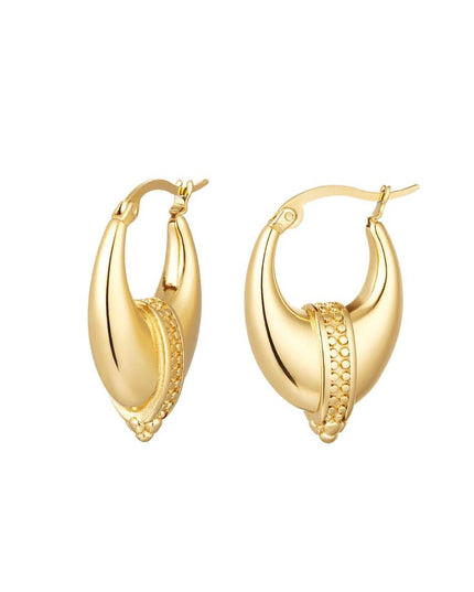 Oorbellen met detail in het midden Goud