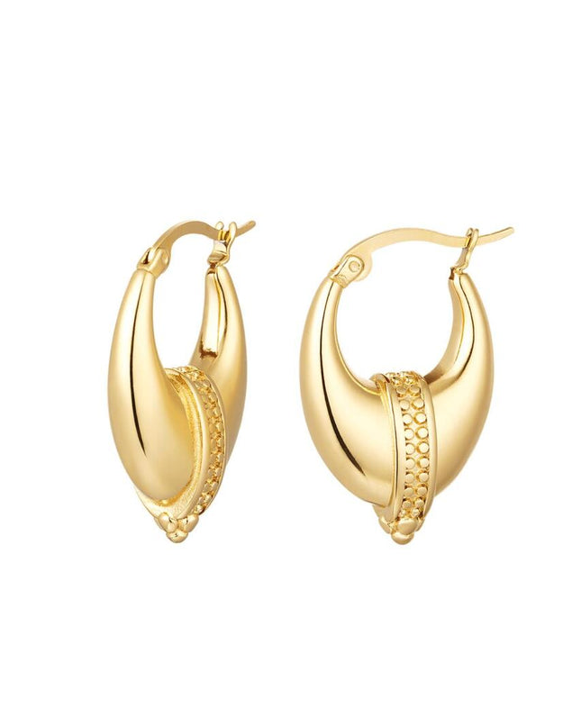 Oorbellen met detail in het midden Goud