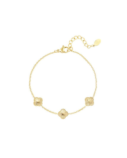 Armband klaver met patroon - Goud