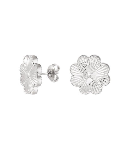 Oorstuds bloem Zilver