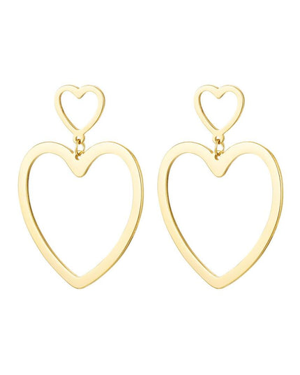Hart oorbellen Goud Stainless Steel