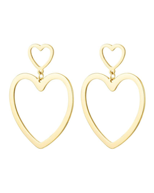 Hart oorbellen Goud Stainless Steel