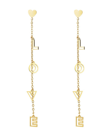 Oorbellen LOVE hangers goud