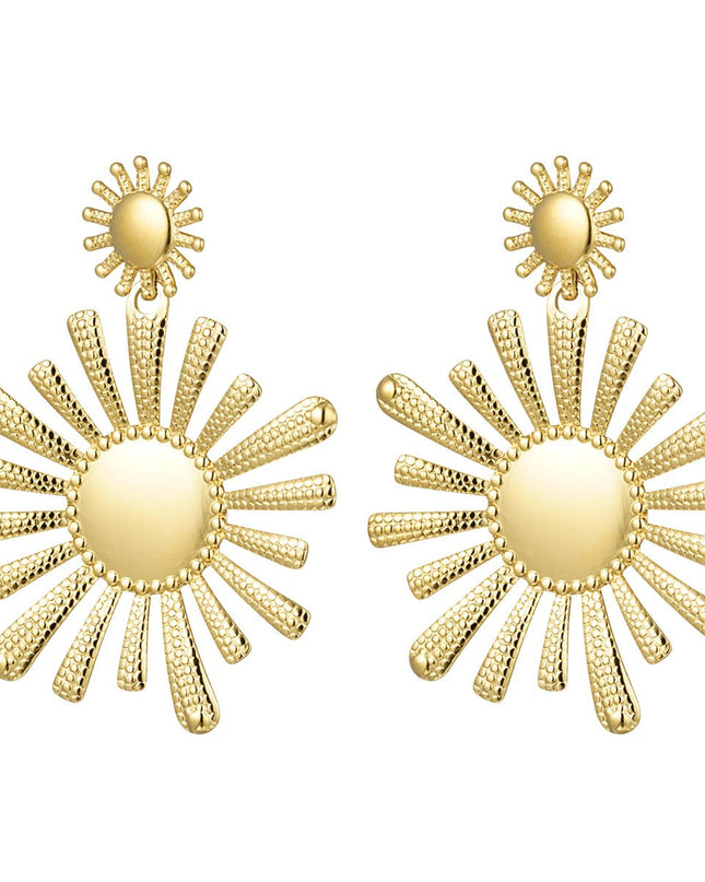 Oorbellen stainless steel bloemen