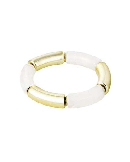 Tube armband print wit Acryl