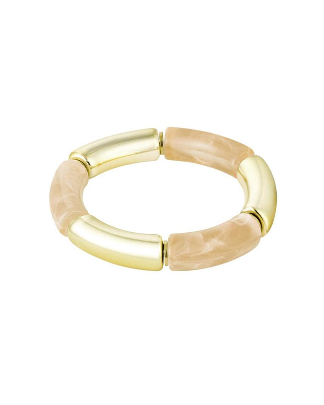 Tube armband print creme Acryl