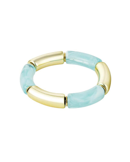 Tube armband print Lichtblauw Acryl