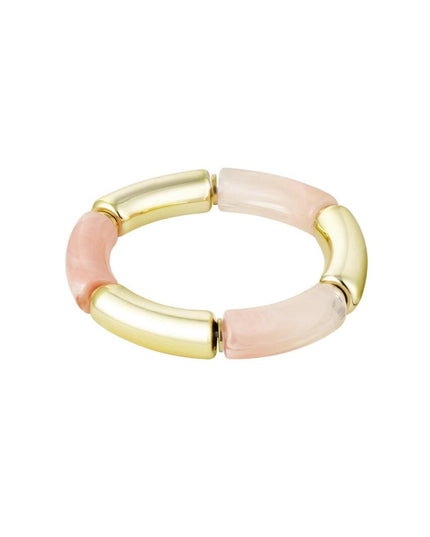 Tube armband print Lichtroze Acryl