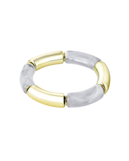 Tube armband print Grijs & Goud Acryl
