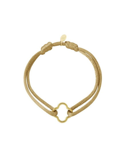 Stoffen armband klaver Bruin