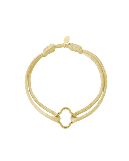 Stoffen armband klaver Champagne