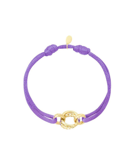Stoffen armband cirkel Lila